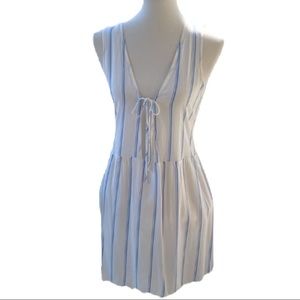 Tobi White & Blue Striped Sleeveless Dress | Size Small